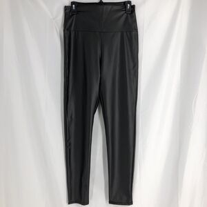 CY Fashion Leggings Women Small Faux Leather Pull On Black